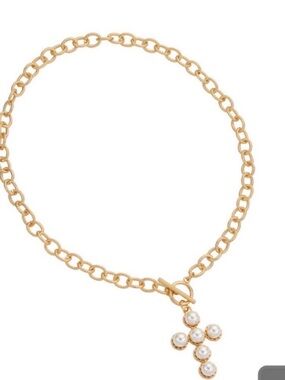 Park Lane Gold Pearl Cross Pendant Chain Necklace - Women's Jewelry